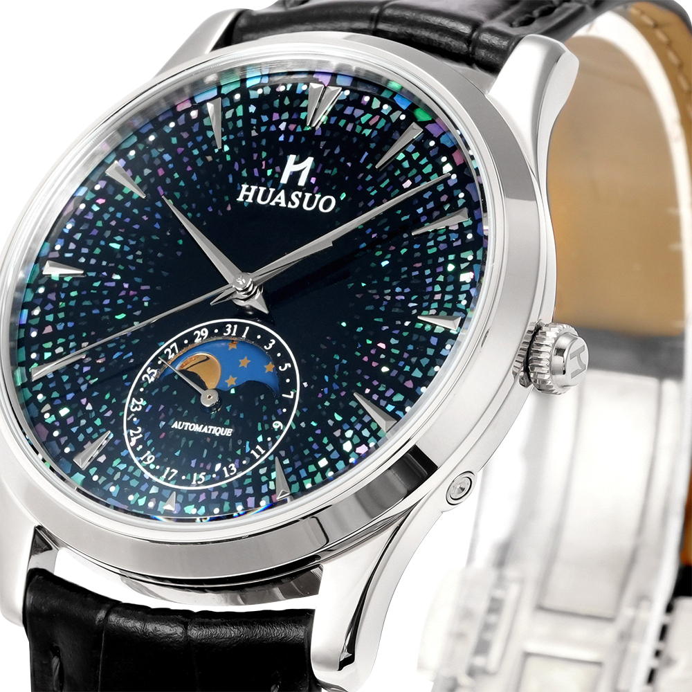 HUASUO Lacquer Moon Phase Watch