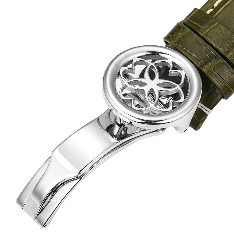 HUASUO Luxury Double Tourbillon Natural Jadeite Dial Watch