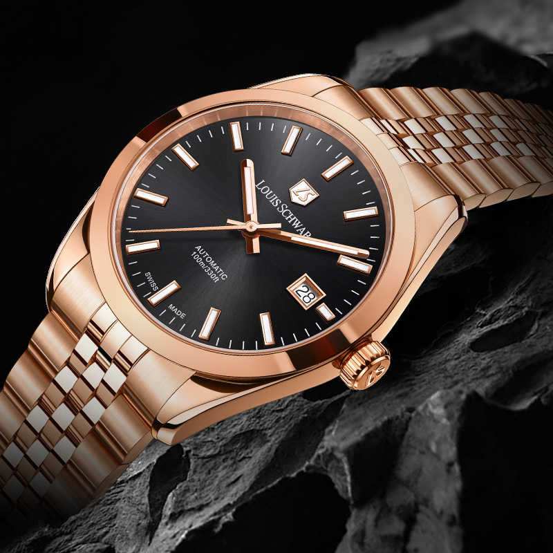 LEVTOI Series|Ink Black Rose-Gold Tone
