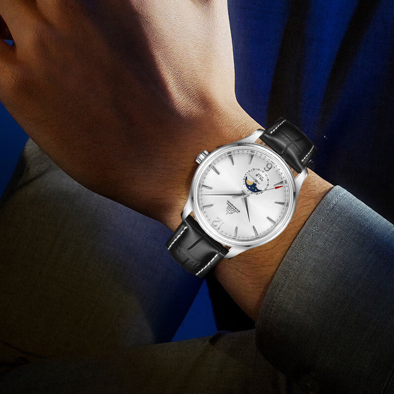 Shanghai Pioneer 39mm Watch - Moonphase Silver (Special Edition)