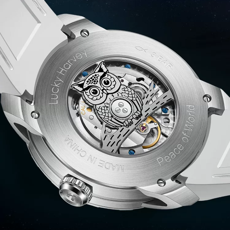 Lucky Harvey Fun Series Silver Owl Automaton Watch