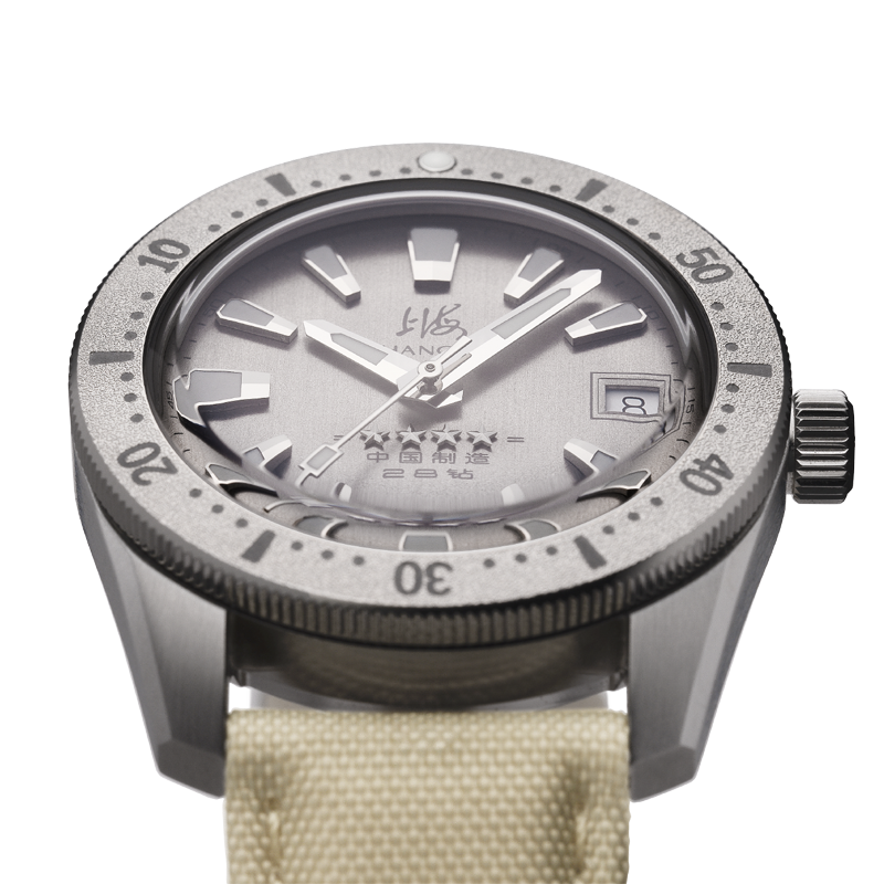 Shanghai 114 Military 39mm Dive Watch - Matte Silver