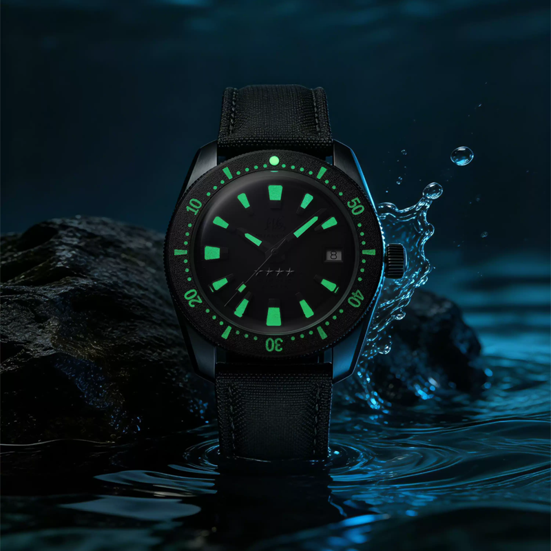 Shanghai 114 Military 39mm Dive Watch - Matte Black