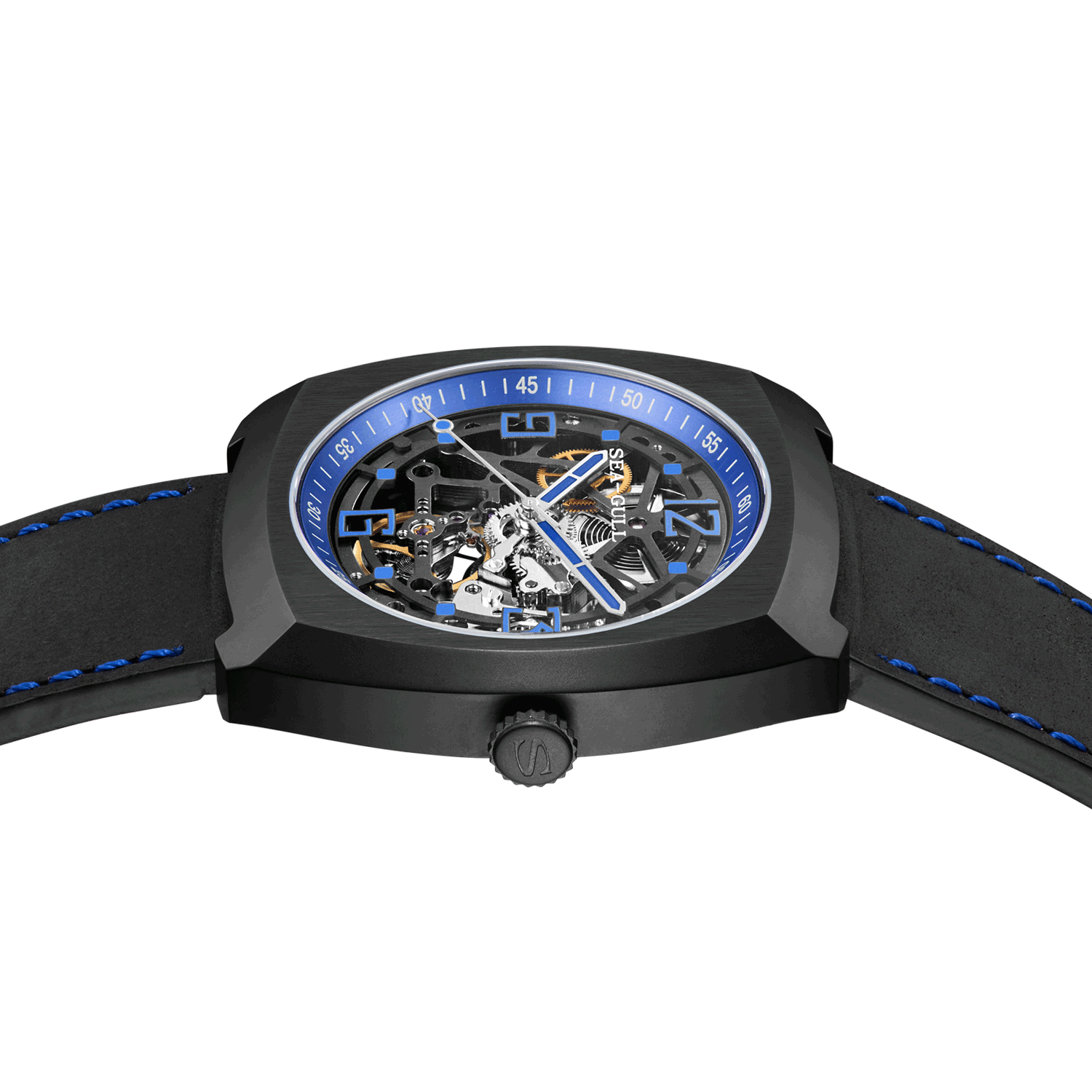 Seagull Watch | Trendy Barrel Skeleton Automatic Watch 44*46mm