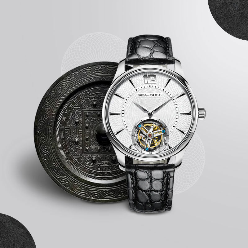 Seagull Watch | Leisure Series Ceramic Patterned Dial Tourbillon Watch 41mm