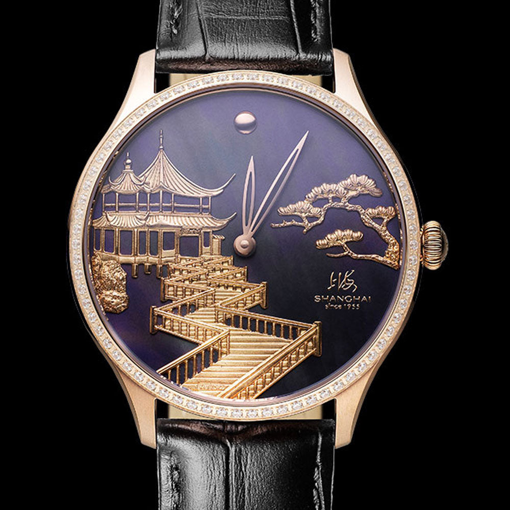Shanghai Watches-Shanghai Moonlit Serpentine 40mm Watch-Dark Dial_Zicron-set Bezel