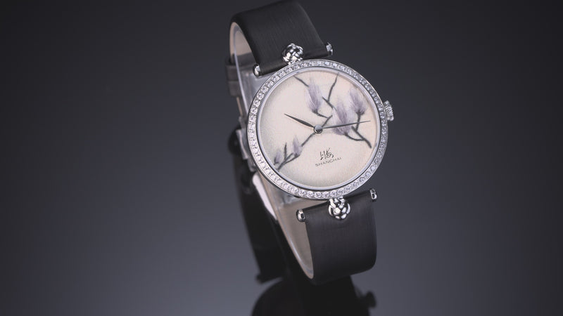 Shanghai Magnolia 36mm Watch - Embroidery Silver